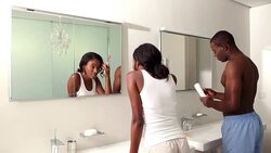 Couple brushing their teeth together Stock Footage
