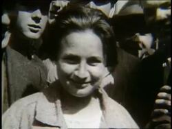 B/W 1900's close up of young immigrant woman smiling Stock Footage