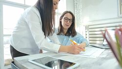 Creative architects teamwork women in the startup office. Stock Footage