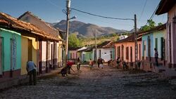 Street in Trinidad - Cuba Stock Footage