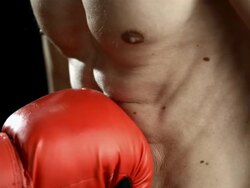 HD Super Slow-Mo: Man Get Punched In The Stomach Stock Footage