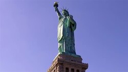 Statue of Liberty and People at the Base 4K Stock Footage