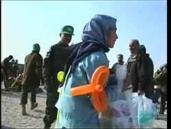 Japanese soldiers celebrate New Year with children News Clip