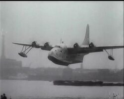 GIANT FLYING BOAT IN POOL OF LONDON News Clip