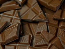 HD Pieces of Chocolate Tracking Shot (4:2:2 @ 100 Mb/s) Stock Footage