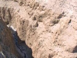 Aerial canyons in the Judea Desert, Israel Stock Footage