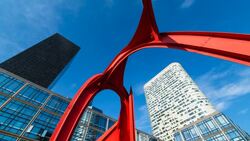 Skyscraper city of La Defense, Paris, France, Europe - Time lapse Stock Footage