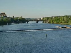 Vltava River, Prague Stock Footage