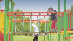 Baby at the Playground Glidecam Stock Footage