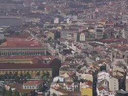 AERIAL WS Cityscape / Lisbon, Portugal Stock Footage