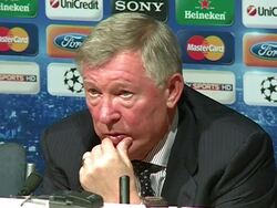 Manchester United manager Sir Alex Ferguson Stock Footage