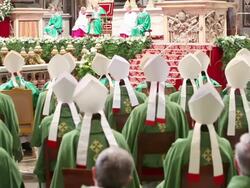 Pope Benedict XVI at Holy Mass for the Closing of the Synod of Bishops on October 28, 2012 in Vatican City, Vatican (Footage by Getty Images) Stock Footage
