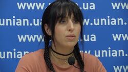 The Eurovision Song Contest winner Jamala press conference in Kiev Stock Footage