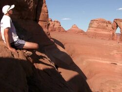 HD: Relaxing in Arches national park Stock Footage