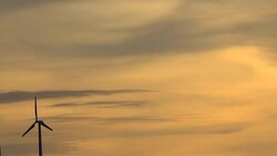 Wind turbine silhouette Stock Footage