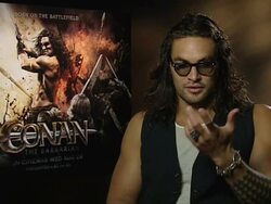 INTERVIEW Jason Momoa on learning lines, the physicality of the project at the Conan UK Big Screen Premiere at London England. (Footage by WireImage Video/Getty Images Entertainment Video) Stock Footage