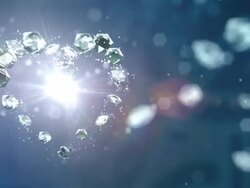 Heart shaped flying diamonds Stock Footage