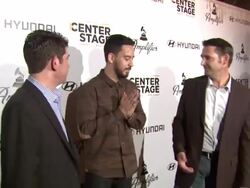 Mike Shinoda, Evan Greene, and Jon Budd at 4th Annual Social Media Rock Stars Summit - 'The Music Industry Then & Now: How Digital Changed The Game on 2/8/2013 in Los Angeles, CA. Stock Footage