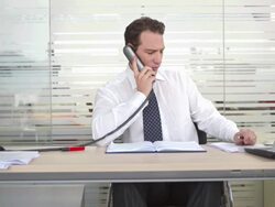 HD: Busy Disabled Executive In Office Stock Footage