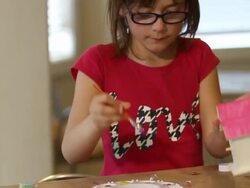 young girl painting house Stock Footage
