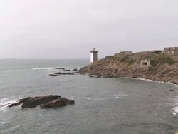 WS Shot of lighthouse of Le Conquet / Le Conquet, Brittany, France Stock Footage