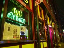 Bar Neon at night Stock Footage