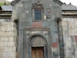 Geghard monastery, exterior view of the monastery Stock Footage