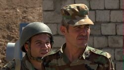 Kurdish Peshmerga troops manning a checkpoint News Clip