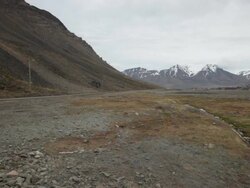Longyearbyen the largest populated area and the capital of the Norwegian Svalbard archipelago is stretched out along the Longyearelva River Stock Footage