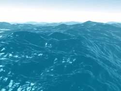 looped animation of big blue waves before the storm Stock Footage