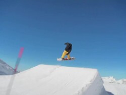 Snowboarder Jumps Stock Footage