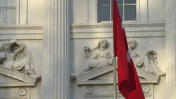 Turkish Embassy in London,Turkish Flag Stock shots News Clip
