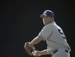 MS SLO MO Baseball player pitching ball / Thousand Oaks, California, USA Stock Footage