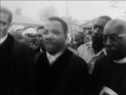 B/W 1963 Black clergy confronting police at civil rights protest / minister is arrested / Alabama Stock Footage
