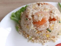 HD Fried rice with prawn Stock Footage