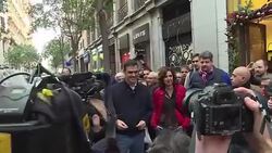CLEAN : Spanish socialist candidate on Madrid electoral walk News Clip