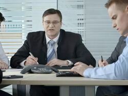 HD DOLLY: Business Meeting Stock Footage