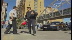 Police and fire vehicles at Ground Zero News Clip