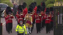 Marching Band Plays During Queen Elizabeth's Royal 90th Birthday Celebrations News Clip