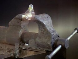 Bulb in vise Stock Footage