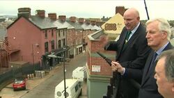 European Chief Negotiator Michel Barnier tours Derry News Clip