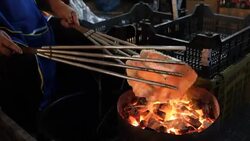 Kaokrieb Wao,ndigenous rice cracker Stock Footage