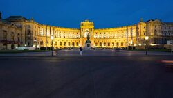 Time Lapse, Crowd waking at Heldenplatz at dusk, Vienna Stock Footage