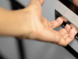 pick sissors out from cabinet Stock Footage