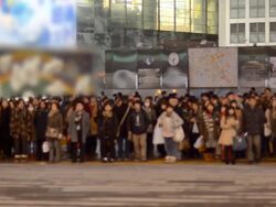 people standing for crosswalk Stock Footage