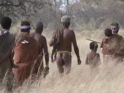 Ju hoansi San Bushmen of Nyae Nyae, Namibia Stock Footage