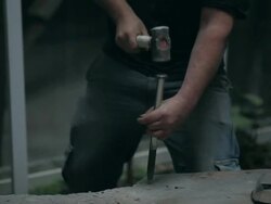 hammering concrete Stock Footage