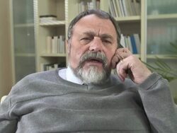 HD DOLLY: Senior Man On The Phone Stock Footage