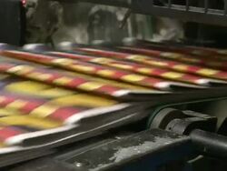 MS Shot of offset printing machine / Frankfurt, Hesse, Germany Stock Footage