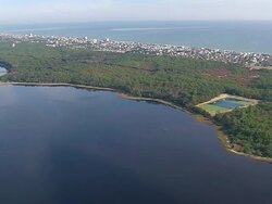 WS AERIAL View of Kure Beach / North Carolina, United States Stock Footage